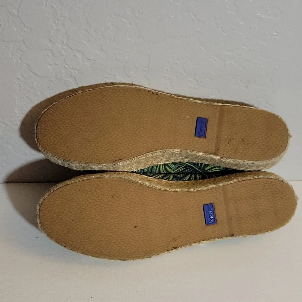 KEDS x Riffle Paper Tropical Leaf Pattern Lace up Espadrille 8